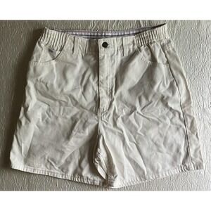 Lee Side Elastic Denim Shorts Off White High Waisted Cotton Size 14M